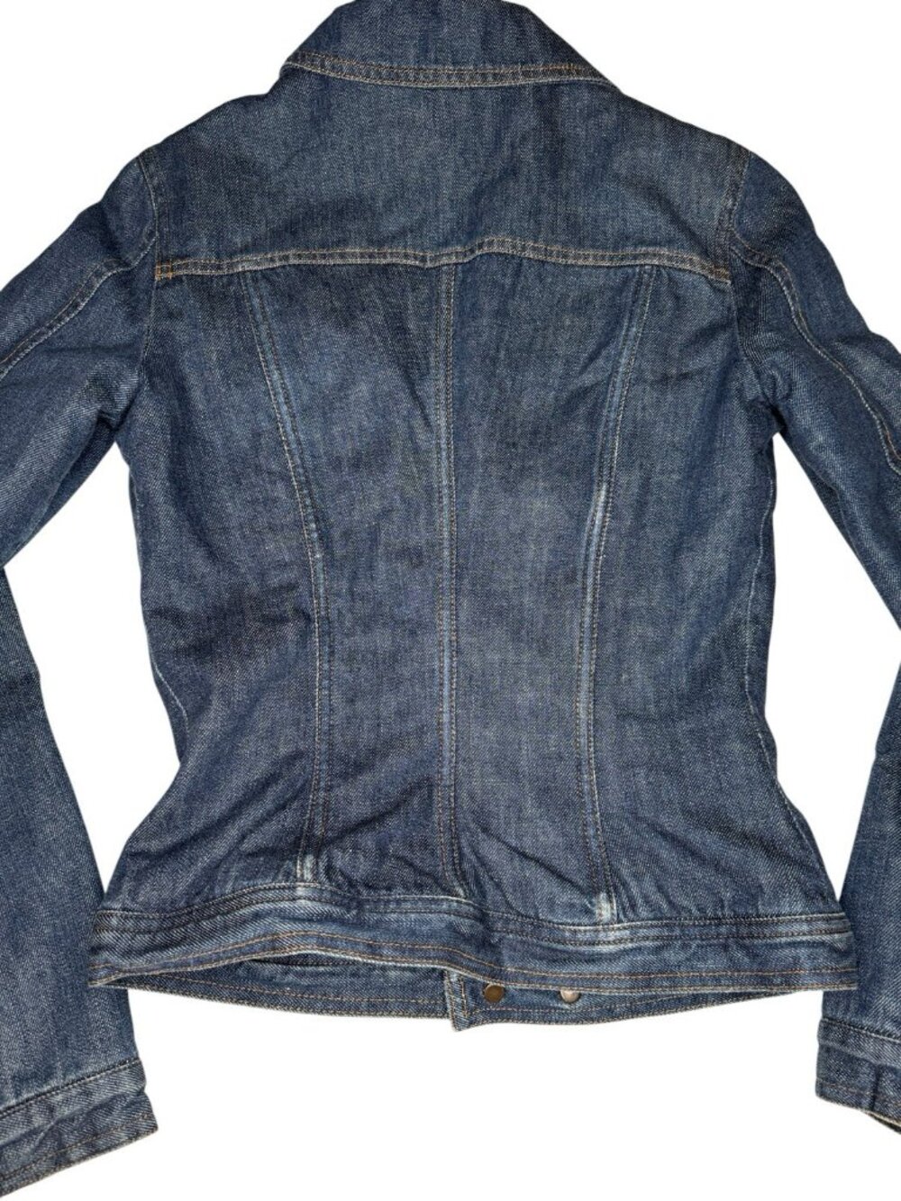 D&G Dolce & Gabbana XS Vintage Y2K Denim Jacket Tiger Stripe Lining Zip Pockets - Picture 10 of 11